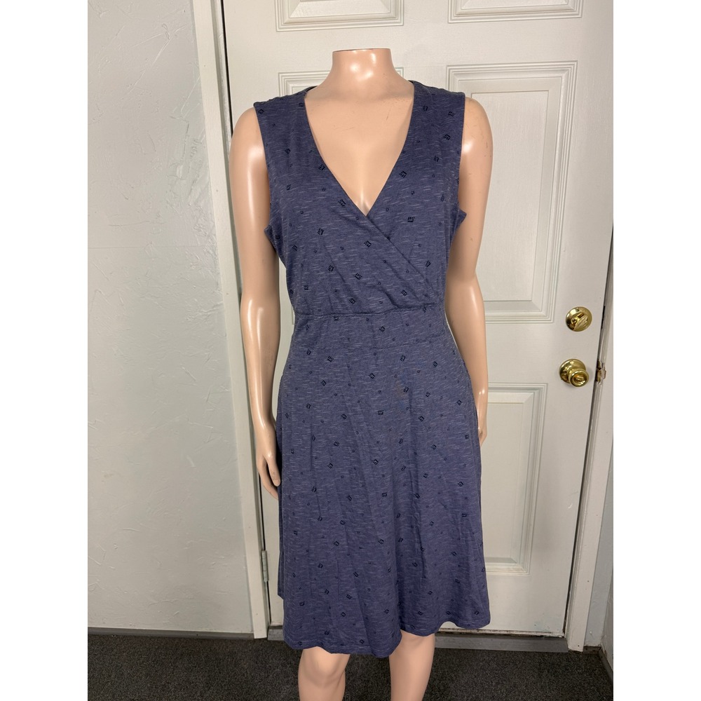Toad & Co Dress Large Floral Organic Cotton Tencel Sleeveless Stretch X3-12
